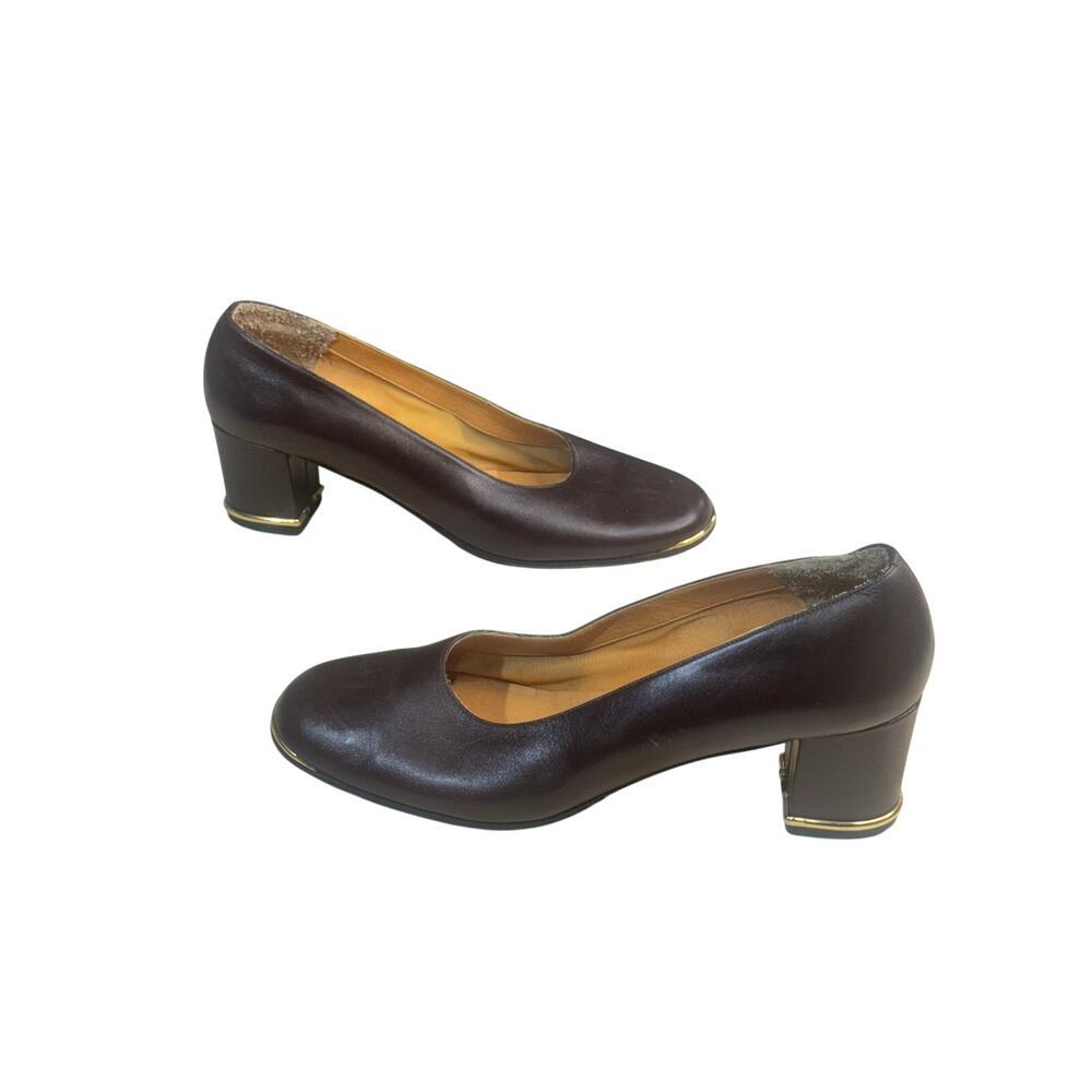 Vintage garfinckels leather block heel size 9